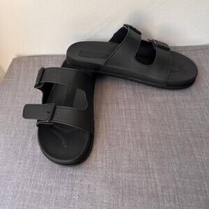 Earthing Aspen Grounding Sandals Womens Sz 9 Black Slides Minimalist Conductive